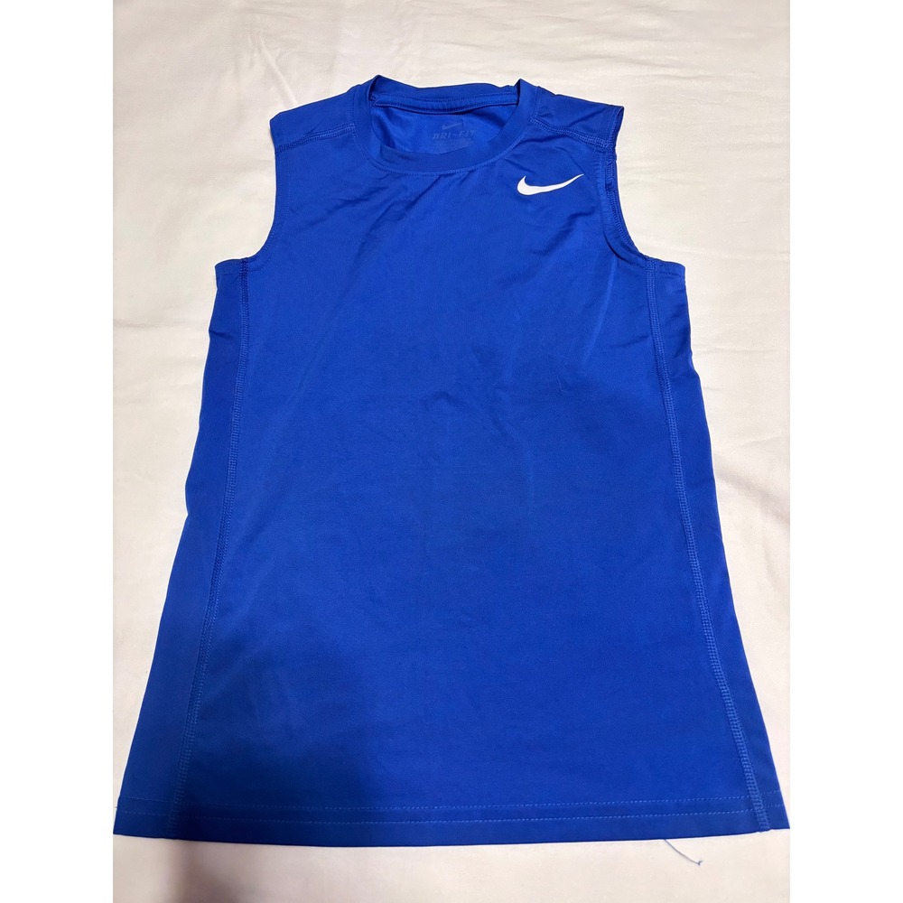 Nike Dri-FIT Boys Athletic Tank Top Blue Sleeveless Performance Shirt Youth